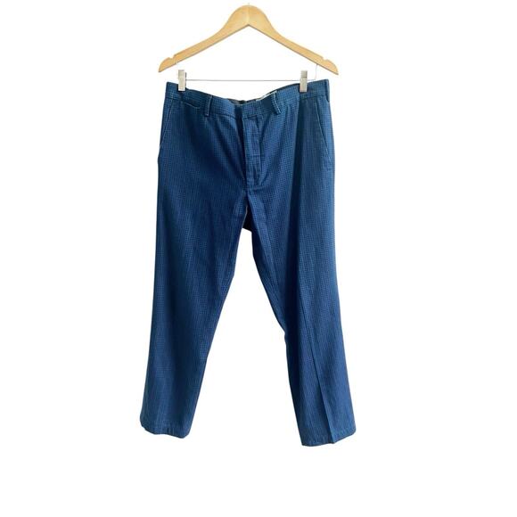 CLUB MONACO Men's Dark Blue Gingham Modern Slim-Fit Conner Chino Pant SZ 34 - Picture 1 of 10